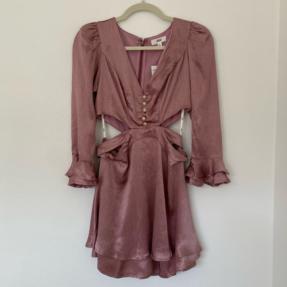 NWT Rahi Luster Cutout Mini Dress in Antique Rose | Metallic Pink | Nordstrom - Picture 6 of 16